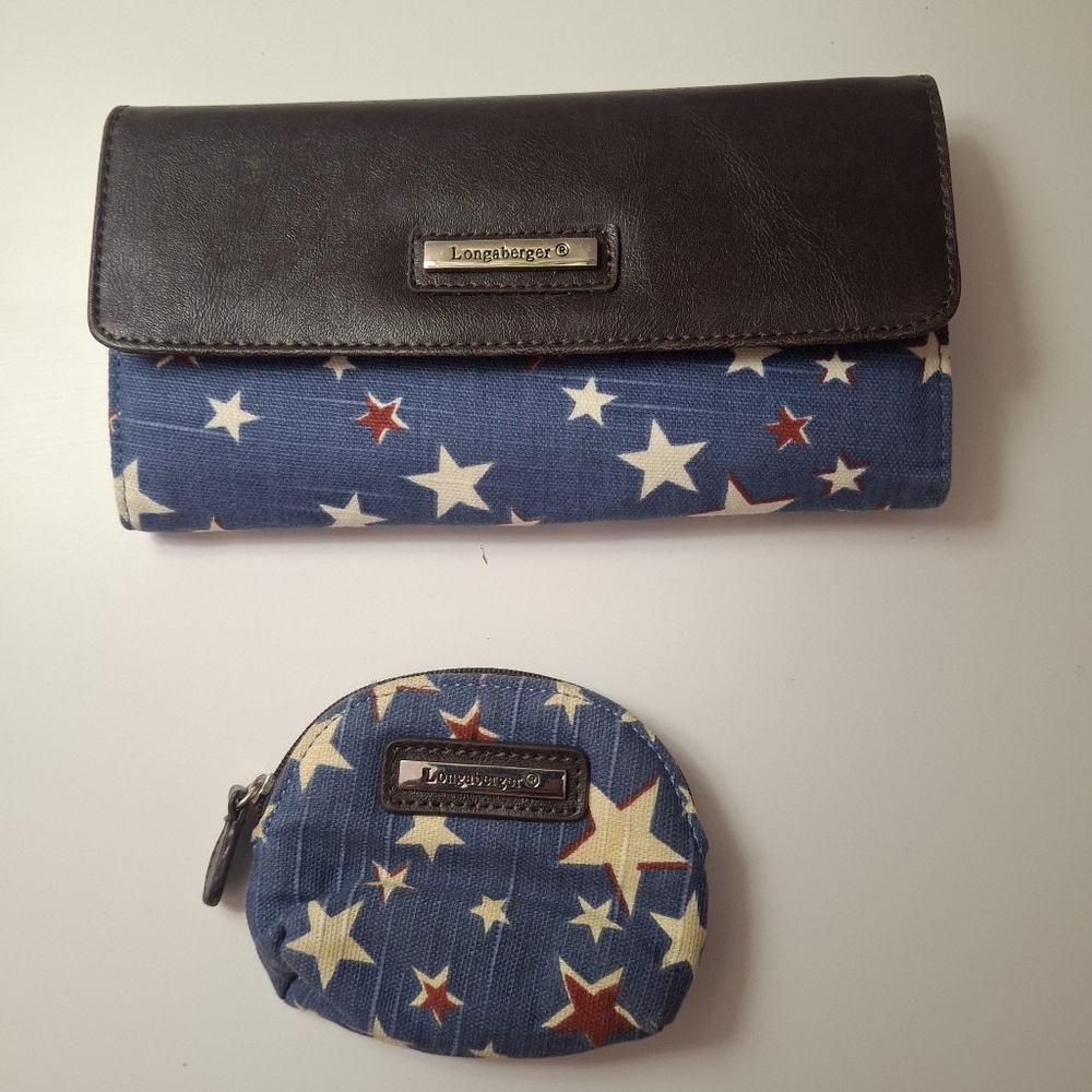 Vintage "Stars" Longaberger Wallet & Coin Purse Set